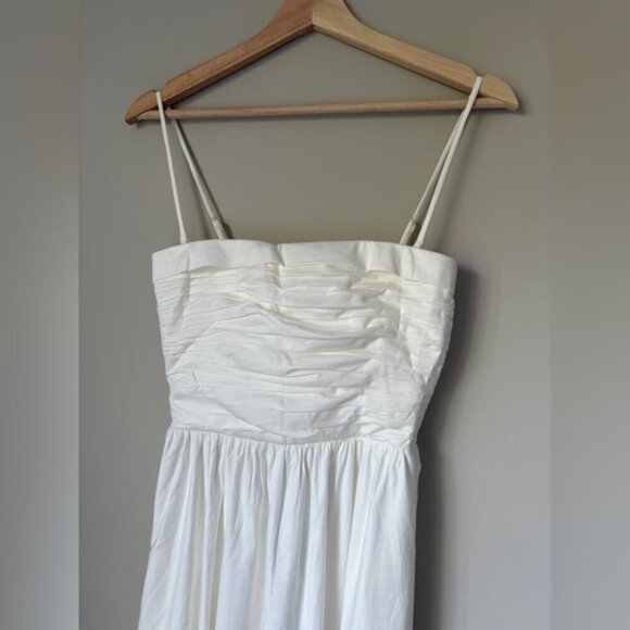 NEW Reformation Lissa Cotton Midi Dress White Ivory Removable Strap | US 0 UK 4 - Picture 11 of 15